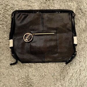 Arcadia Beauty Labs Fresh & floral 2 n 1 backpack tote Black Faux Leather NWT